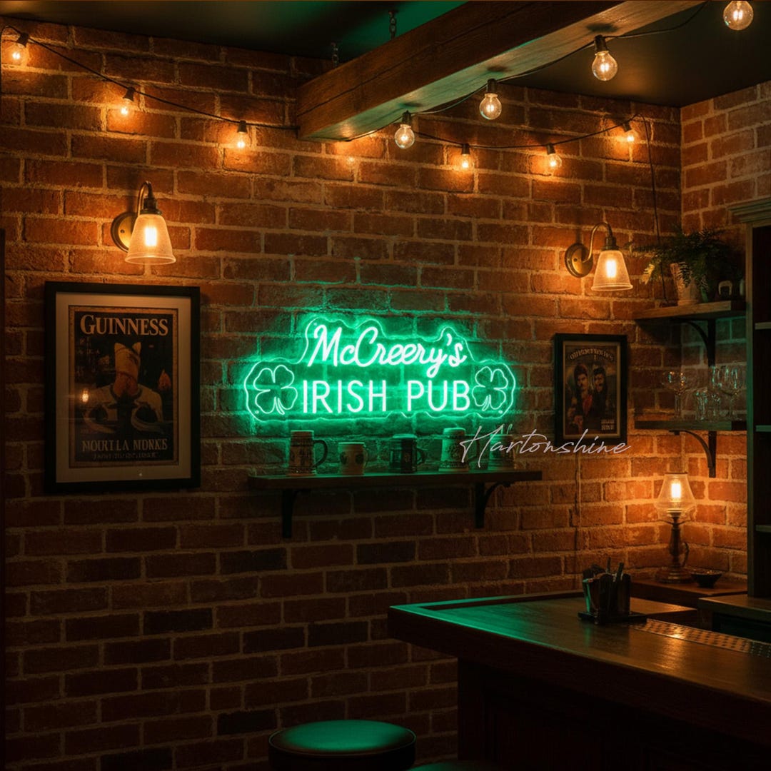 Custom Irish Pub Neon Sign,whiskey Irish Bar,irish Whiskey Pub