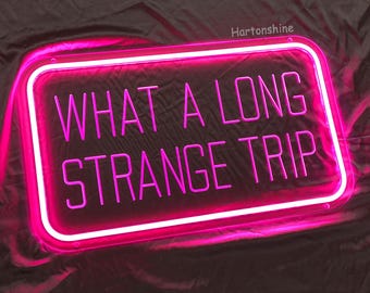What A Long Strange Trip neon sign, Grateful Dead neon light, Rock Band Studio Wall Art, Hippie Music Lover Gift, Music Room Decoration