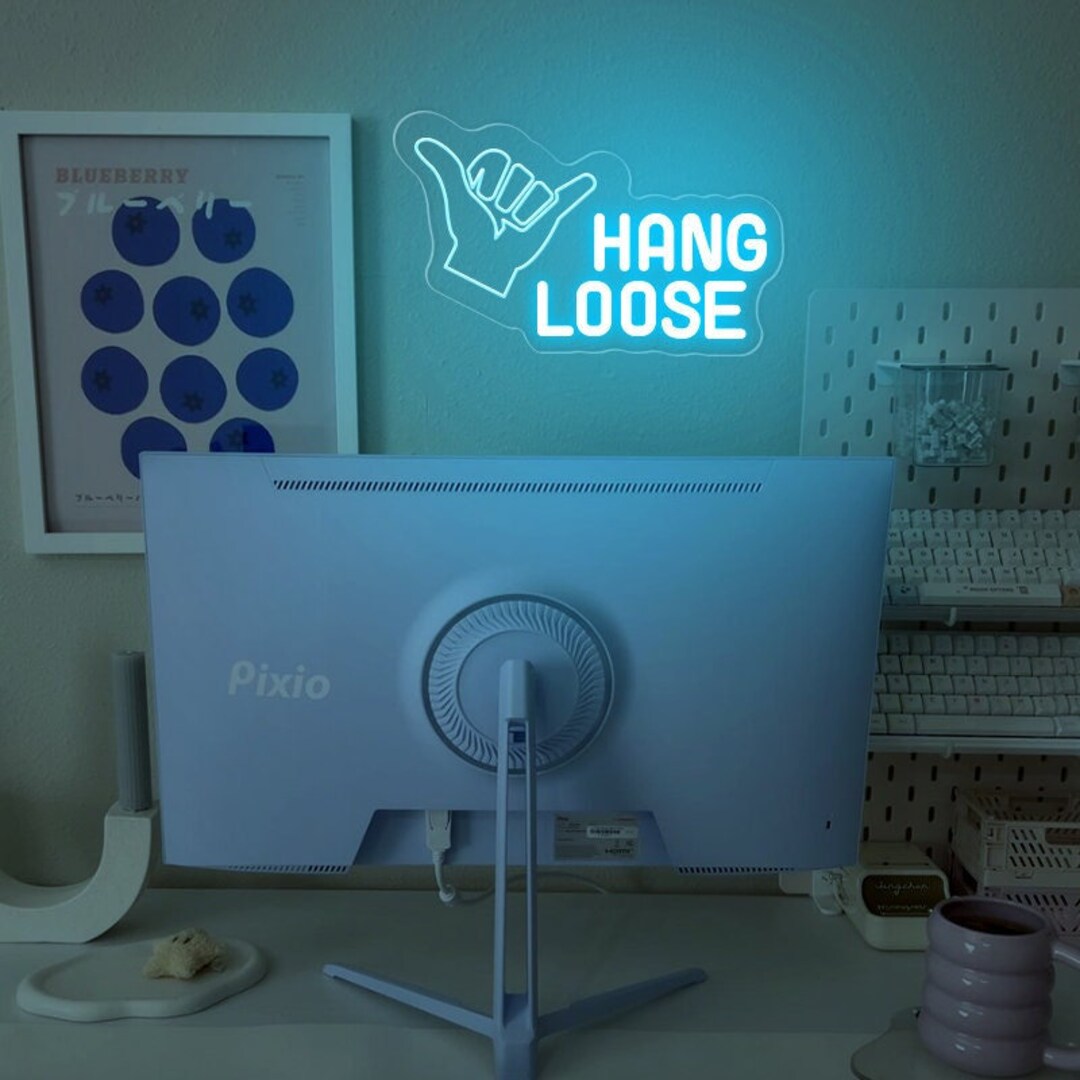 Hang Loose Neon Sign, Shaka Hand Led-neon, Shaka Led Sig, Hawaii Neon ...