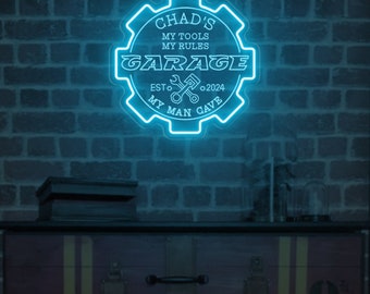 Insegna Luminosa LED Personalizzata Per Officina | Cartello Al Neon 3D In Acrilico Con 7 Colori E Alimentazione USB | Decorazione Da Parete
