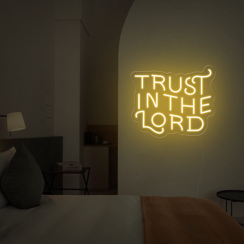 Trust in the Lord Handmade Neon Sign, Bible Verse LED Decor, Gift for ...