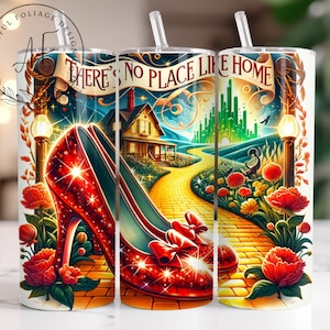 There's No Place Like Home Wrap 20 oz Skinny Tumbler Wrap Designs Sublimation Design Digital Download PNG Instant DIGITAL only