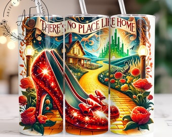 There's No Place Like Home Wrap 20 oz Skinny Tumbler Wrap Designs Sublimation Design Digital Download PNG Instant DIGITAL only