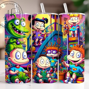 Rugrat Cartoon Wrap 20 oz Skinny Tumbler Wrap Designs Sublimation Design Digital Download PNG Instant DIGITAL only. 90s Nostalgia