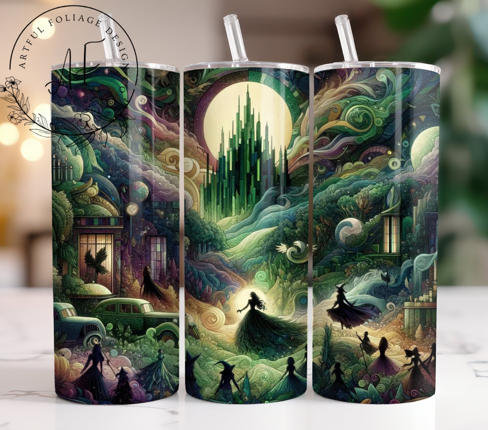 Wicked Inspired Wrap 20 Oz Skinny Tumbler Wrap Designs Sublimation ...