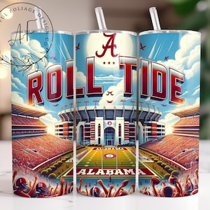 20 oz Skinny Tumbler Wrap Designs Sublimeringsdesign Digital Nedladdning PNG Omedelbar DIGITALT Endast. Roll Tide bild 1