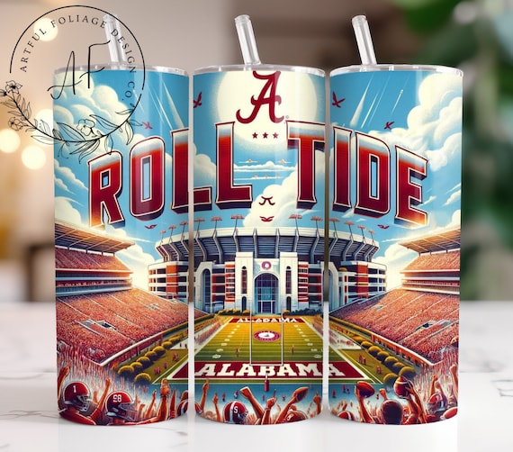 20 oz Skinny Tumbler Wrap Designs Sublimation Design Digital Download PNG Instant DIGITAL only. Roll Tide
