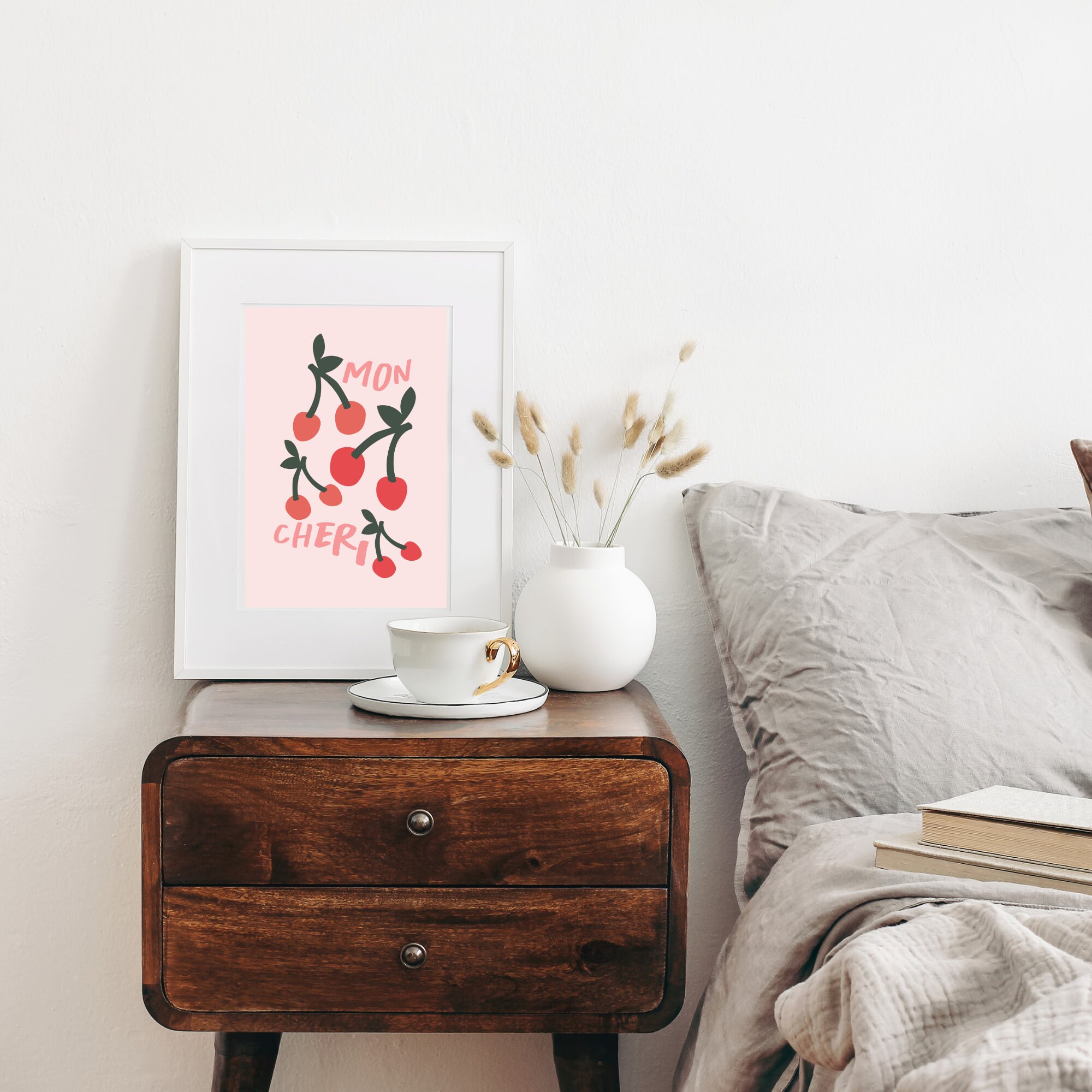 Mon Cheri Cherry Print Printable Digital Download Abstract Cherry ...