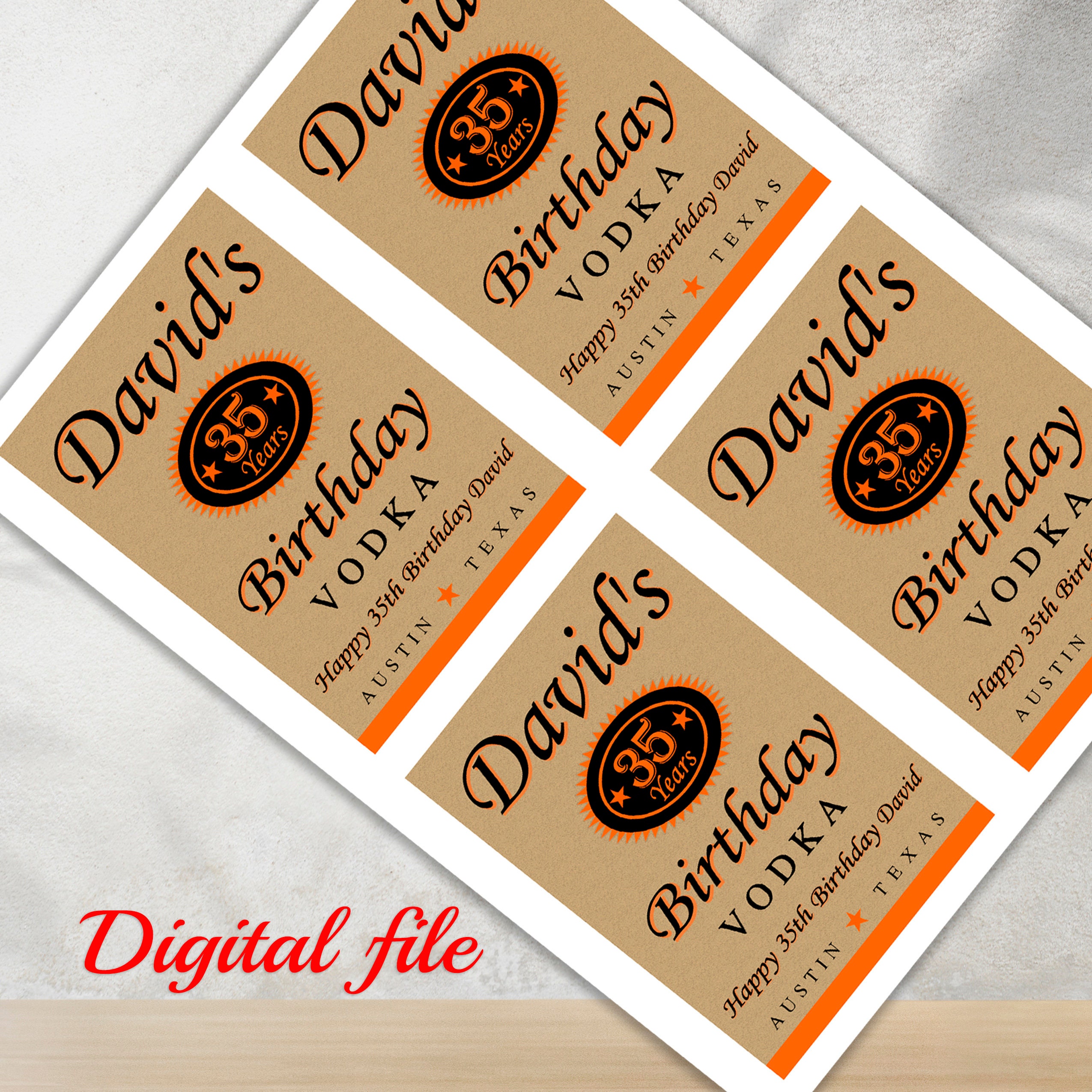Custom Titos Vodka Label Printable, Digital File, Vodka Labels, Birthdays Labels, Custom Vodka ...