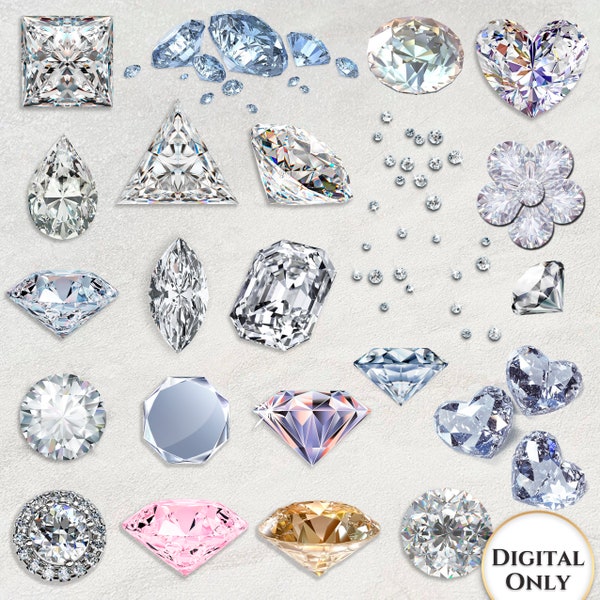 Diamonds Clipart Digital, Diamonds PNG, Diamonds clipart, Sparks Overlays, Glam Diamonds clip art, Wedding Diamonds Clipart, Diamond overlay