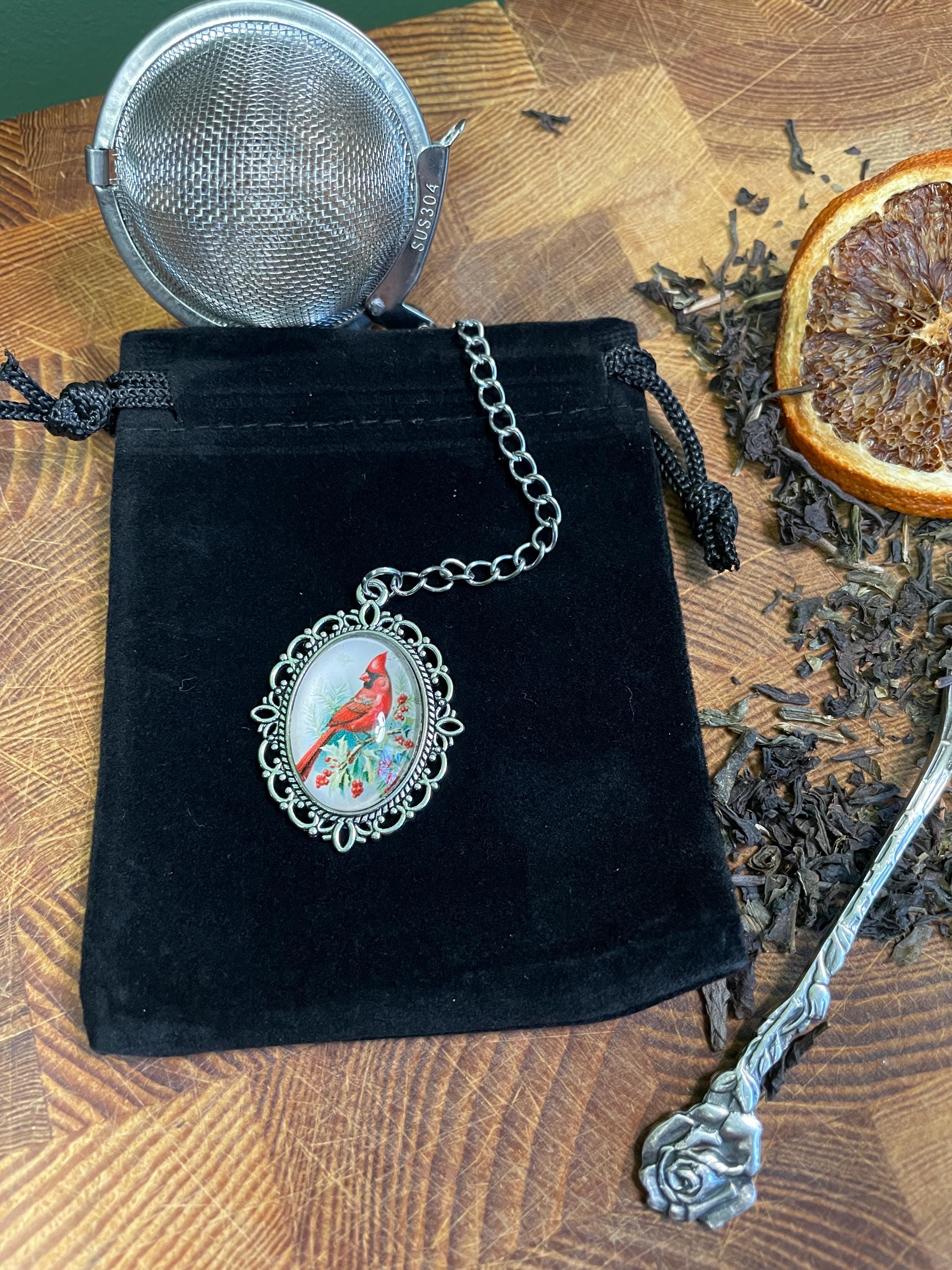 Cardinal Red Bird Vintage Antique Style Loose-leaf Tea Infuser ...