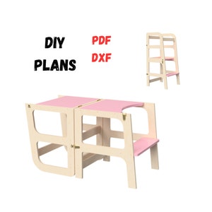 Montessori-Küchenturm-DIY-Pläne – Kleinkind-Helferhocker, Hocker im Montessori-Stil, einfache Montage