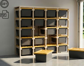 27 Gallon Tote Rack Plans | Garage Storage System (PDF Download)