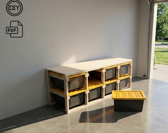 27 Gallon Tote Storage Rack Plans | Garage Organization DIY Build (PDF Download)