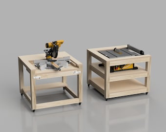 Mobile Säge Werkbank Pläne | Modulare Tischkreissäge & Gehrungssäge (Digitale Baupläne)