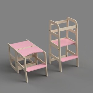 Piano fai da te Montessori Kitchen Tower: versatile sgabello per bambini - Formati multipli