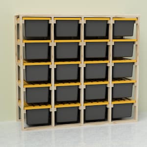 DIY Garage Storage Rack Plans - 27 Gallon Tote Storage Shelf System - Instant download
