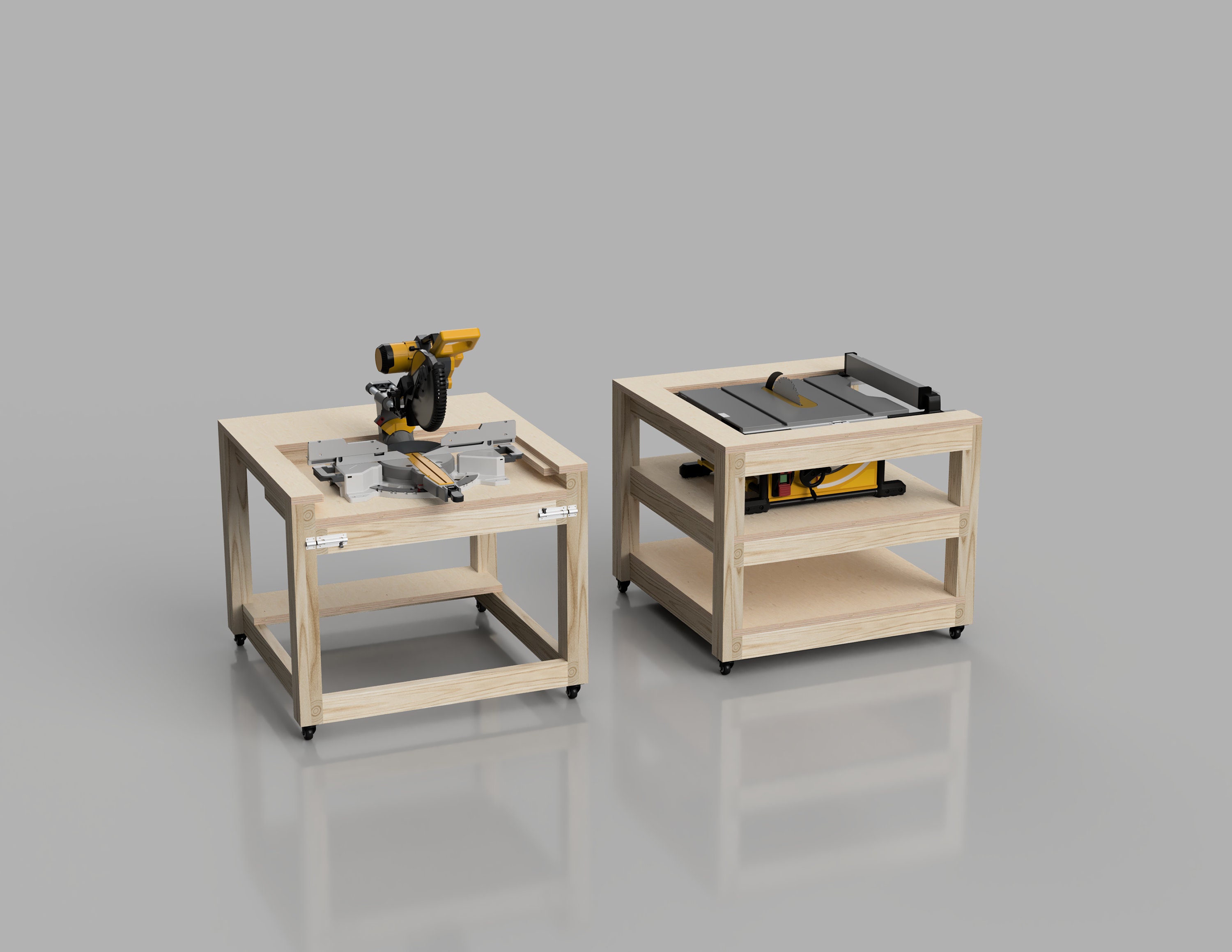 Plans d'établi pour scie mobile | Scie à table mobile modulaire pour scie à onglet | Plans de construction numériques | Bricolage