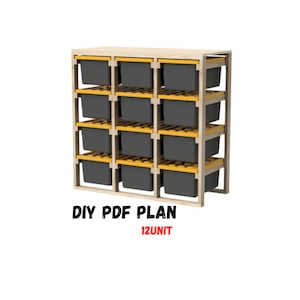 DIY 12 unit Storage plan, Digital plans, PDF plans, Do it yourself, Garage organizer