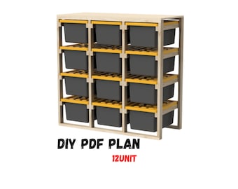 DIY 12 unit Storage plan, Digital plans, PDF plans, Do it yourself, Garage organizer