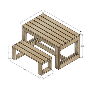 Outdoor Patio Table and Bench Plans, DIY Picnic Table PDF Plans. - Etsy