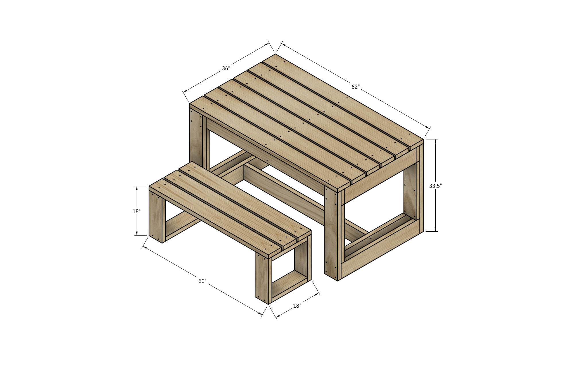 Outdoor Patio Table and Bench Plans, DIY Picnic Table PDF Plans. - Etsy
