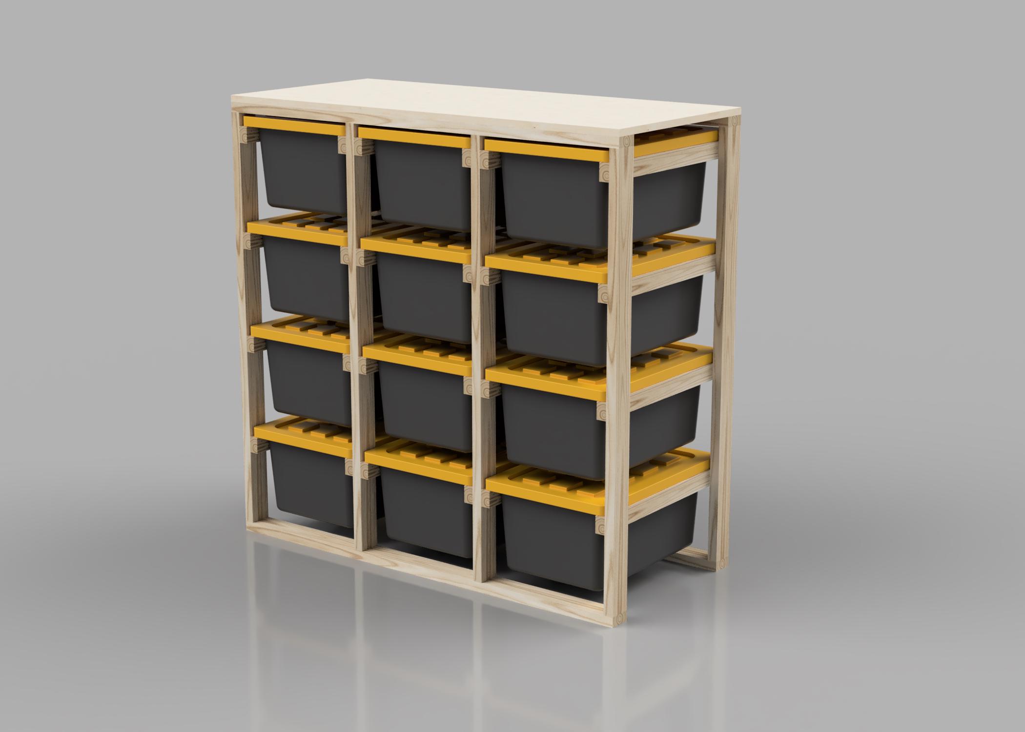 DIY 12-unit Storage Rack Plans, 27 Gallon Tote System (PDF) - Etsy