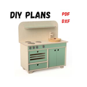 Piani Montessori per la cucina fai da te dei bambini. Piano cucina per bambini Montessori passo dopo passo .pdf .dxf .svg .ai