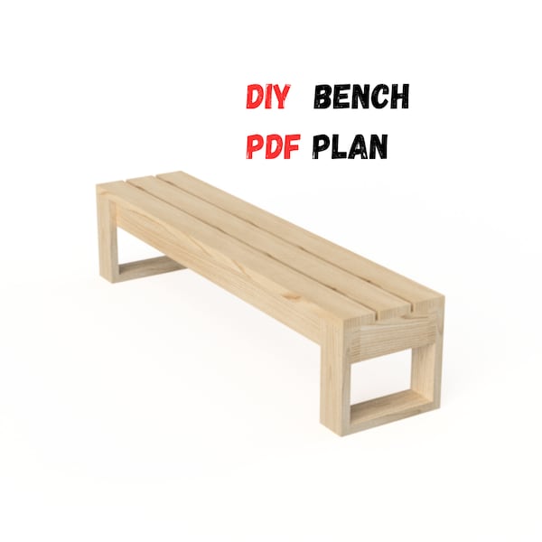 DIY Patio Bench Plans - Outdoor Bench, Pool, and Garden DIY Project - Instant Download with Cut List & Assembly Video