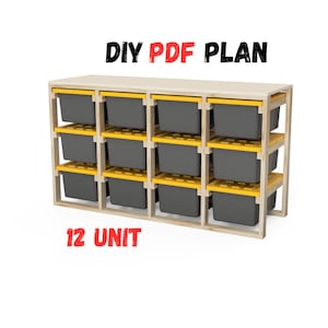 Storage Rack Plan | Garage organizer | 27 Gallon Tote Shelf | Digital Download | PDF plans | DIY