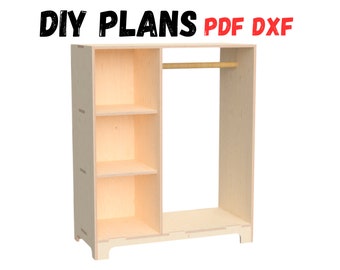 Montessori Toddler Garderob DIY Plan (pdf, dxf, svg, ai, eps)