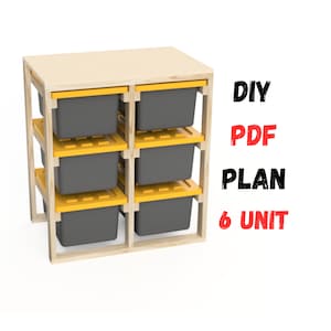 DIY Garage Storage Rack Plans / 27 Gallon Tote Storage Shelf System / Instant download