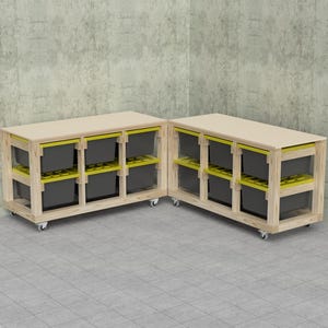 Storage Rack / Mobile Storage Workbench / Garage Storage / Mobile Storage System / Digital Plans / Instant Download