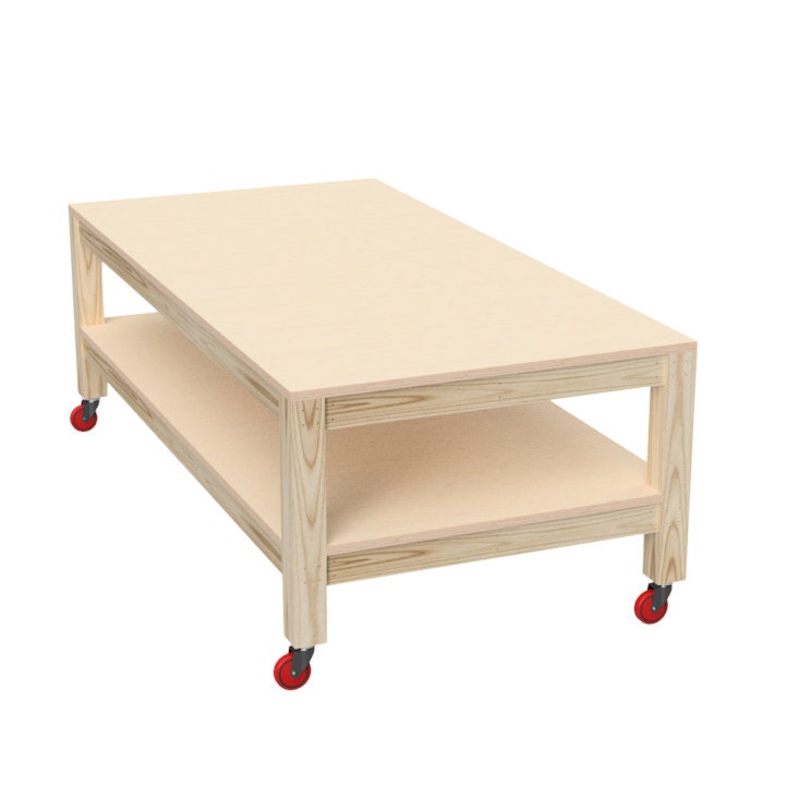 DIY Simple Mobile Garage Workbench Plans - Portable Workstation Table ...