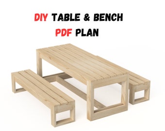 DIY Outdoor Dining Table and Bench Plans - Patio Furniture PDF Download