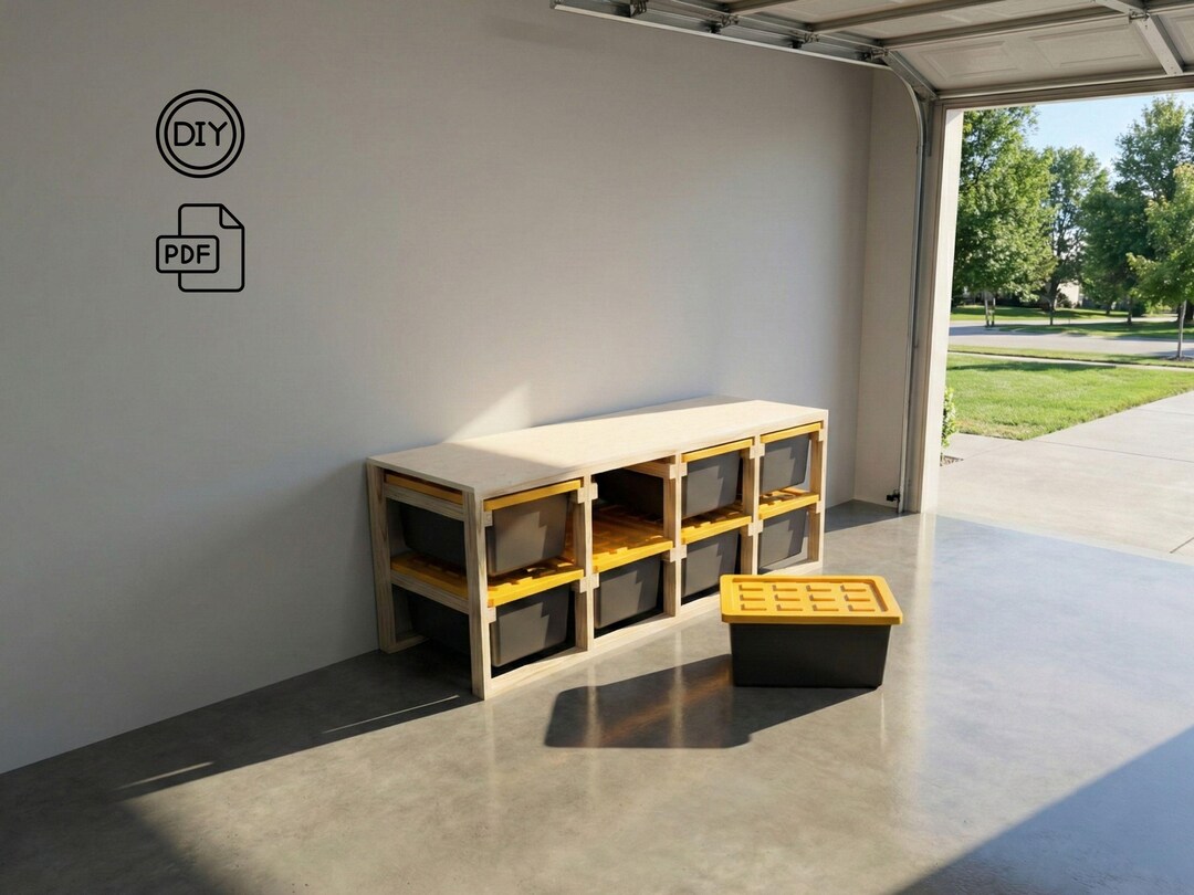 27 Gallon Tote Storage Rack Plans | Garage Organization DIY Build (PDF ...