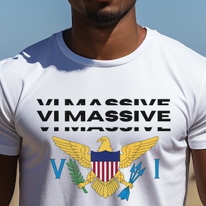 Virgin Islands Massive VI Flag T-Shirt: USVI Souvenir Tee