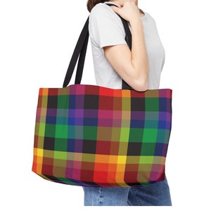 Madras Tote Bag, Madras Bag, Weekender Tote Bag, Madras Gift Bag, Caribbean Beach Bag, Beach Tote, Beach Bag, Madras Tote