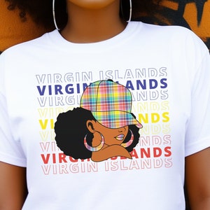 Virgin Islands Madras Baseball Cap T-shirt: USVI Carnival Tee