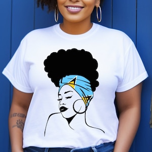 St Lucia T-Shirt, St Lucia Flag T-shirt, Head Scarf Tee,  Hair Wrap Tee, St Lucia Vacay Tee, St Lucia Souvenir, Gift for St Lucian