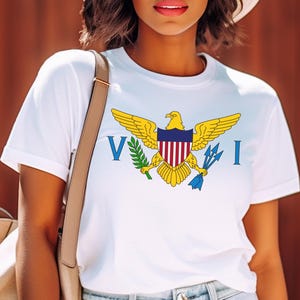 United States Virgin Islands Flag Unisex T-Shirt: USVI Pride Cultural Souvenir Tee