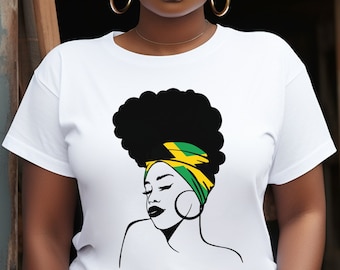 T-shirt met Jamaicaanse vlag: T-shirt hoofddoek, Caribische souvenir