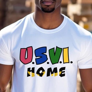 USVI Home VI Flag T-shirt: United States Virgin Islands Souvenir Tee