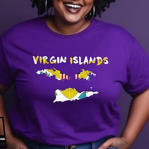 Camiseta com bandeira das Ilhas Virgens, camiseta com mapa das Ilhas Virgens Americanas, camiseta tradicional do carnaval das Ilhas Virgens Americanas, camiseta Love Virgin Islands, presente das Ilhas Virgens Americanas, lembrança das Ilhas Virgens Americanas, camiseta de férias