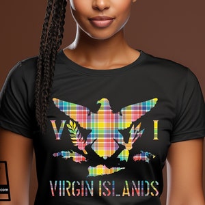 Virgin Islands Madras Flag T-Shirt, USVI Flag T-Shirt, virgin islands gift, vi vacay, vi trip, USVI Madras T-shirt