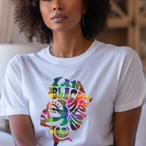 Madras T-shirt, I am black history, Black History Month, Juneteenth, Black Pride, Black Lives Matter, Afro Woman, Africa, Caribbean Tee