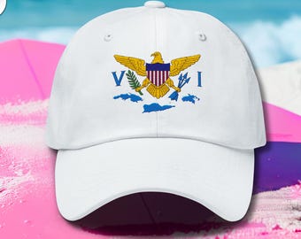 US Virgin Islands Flag Dad Hat: Embroidered VI Pride Baseball Cap