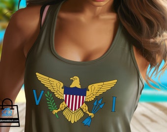Virgin Islands Flag Racerback Tank Top: VI Pride Tee
