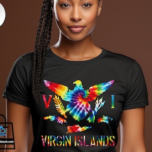 Tie-Dye Virgin Islands Flag T-Shirt: USVI Souvenir Tee