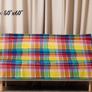 U.S. Virgin Islands Official Madras Sherpa Blanket - Special Caribbean Gift - Madras Throw